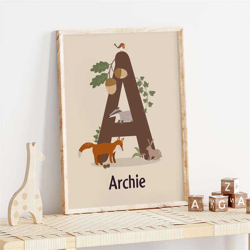 Erde Fuchs Bär Hase Reh Tier Spuren Alphabet Wandkunst Leinwand Malerei Poster Und Drucke Wandbilder Baby Kinderzimmer Dekor