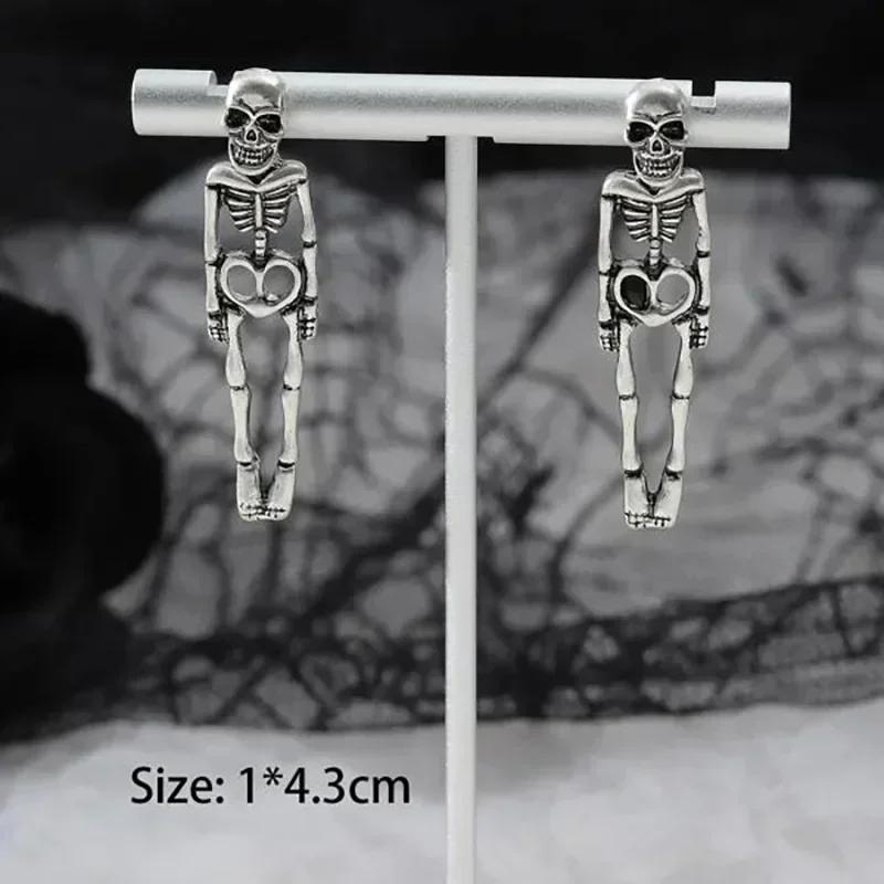 New Halloween Skull Skeleton Drop Earrings for Women Fashion Punk Charm Ghost Spider Web Dangle Earrings Jewelry Gift