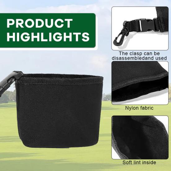1/2/3Pcs Golf Detachable Clip Portable Dirt Grass Club Cleaning Bag with Removal Golf Ball Pouch Bag