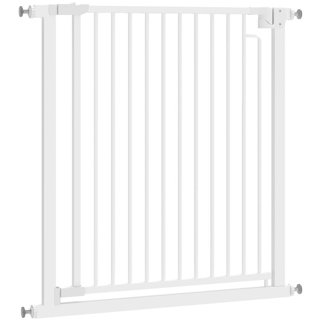 Stair Safety Gate, Barrier Gate Without Drilling, with Automatic Closing, for Kids, Kitchen, Stairs, 76-80 X 76 Cm, White