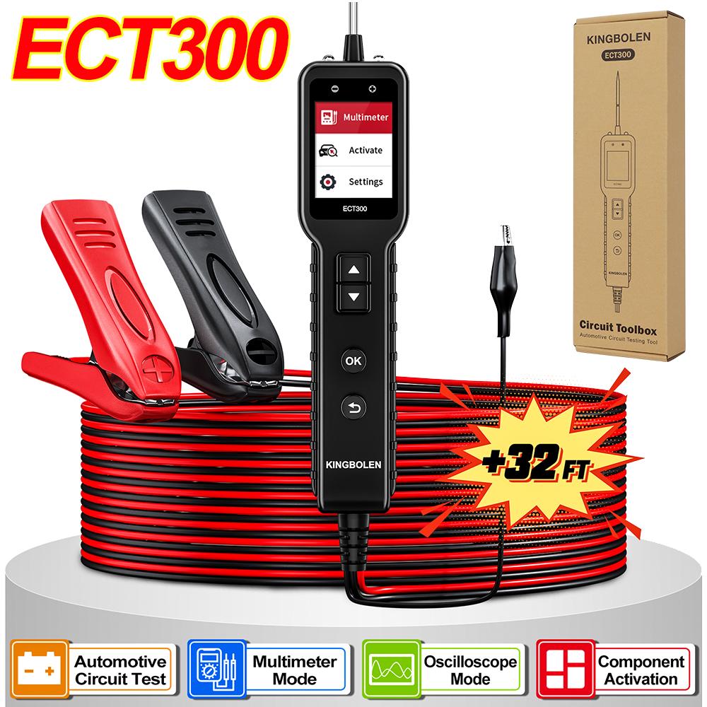 

KINGBOLEN ECT300 Автоматичний електричний тестер ланцюга 0В-80В Тест опору Комплект зондів-осцилографів для компонентів Світлодіодний дисплей Мультиметр ECT300