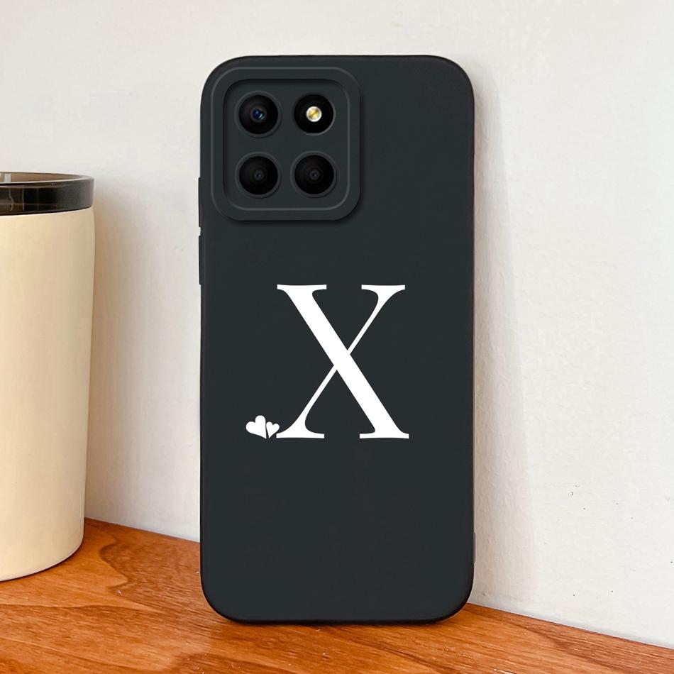 For Honor X8 X8A X8B X8C Case Simple Heart Letters Full Protection Phone Cases For Honor X 8 5G Soft Liquid Silicone Back Covers