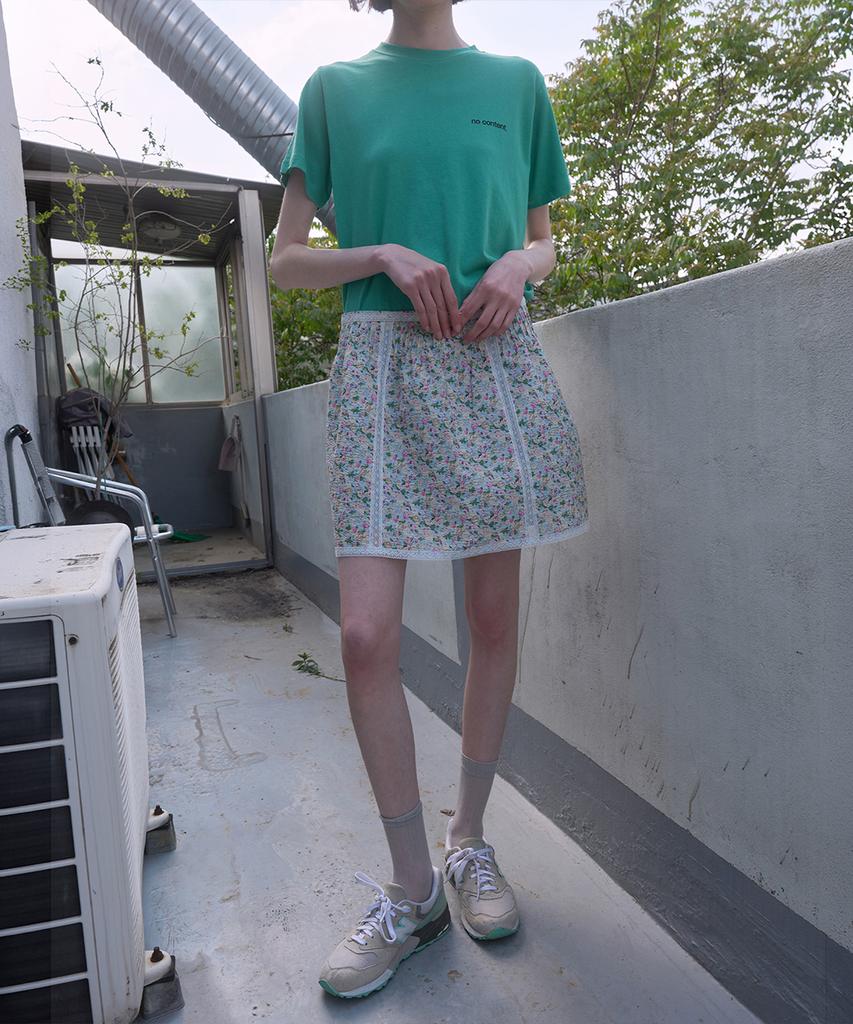 Nokeontencheu 376. Bari Flower Skirt _ Sky Blue