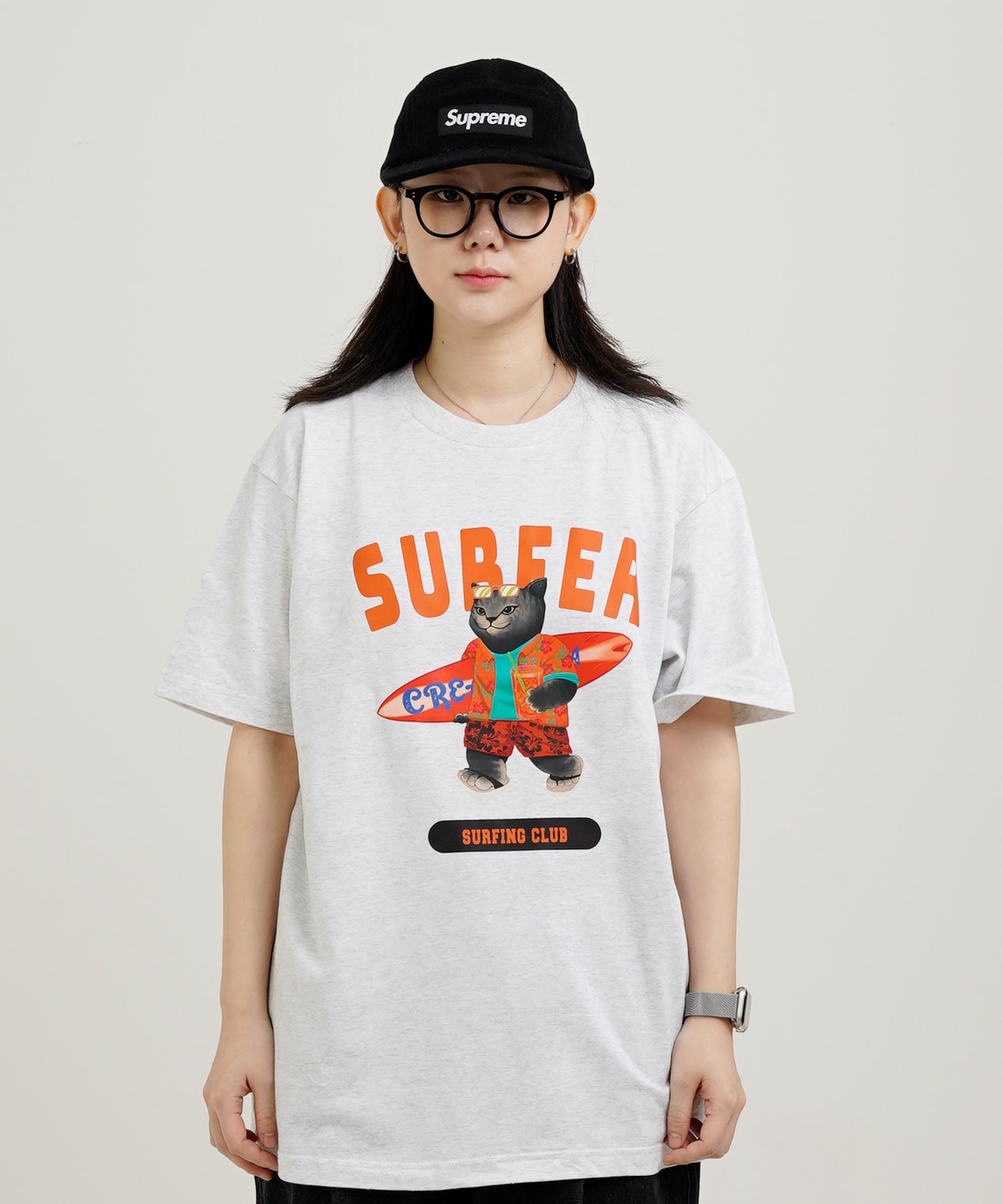 Cream Soda Lab Gray Surfer Short Sleeve Tee Light Gray Xxl