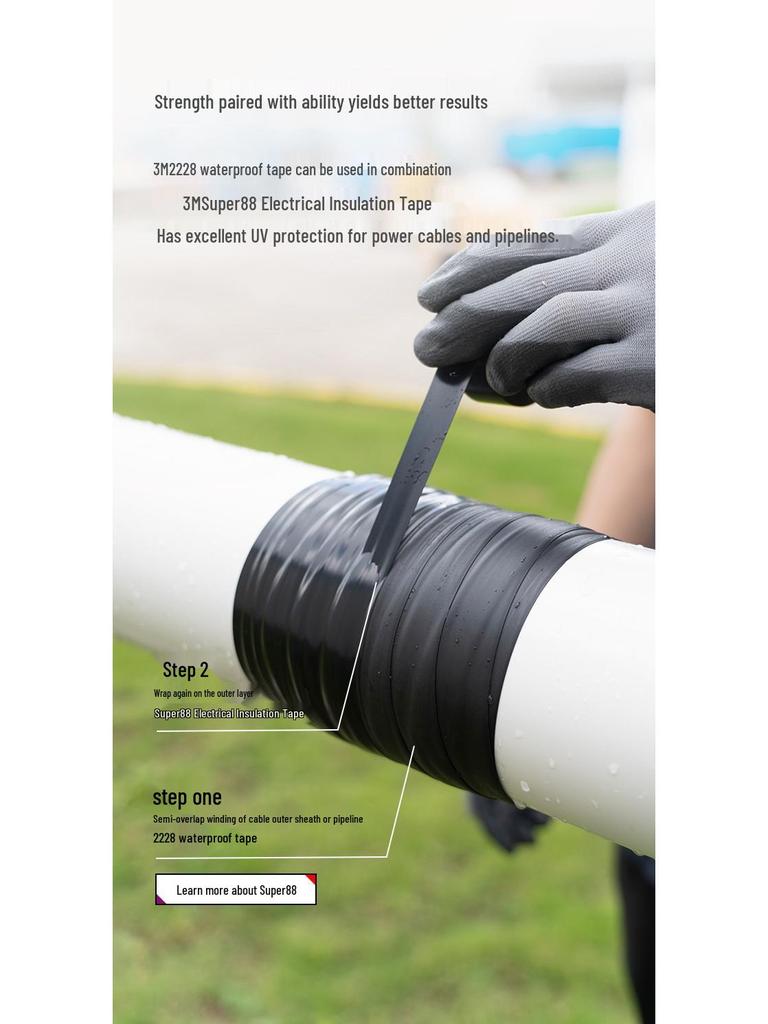 3M 2228 Waterproof Fireproof Insulating Mastic Electrical Tape - Self-Adhesive, Environmental Protection, Sealing Tape.