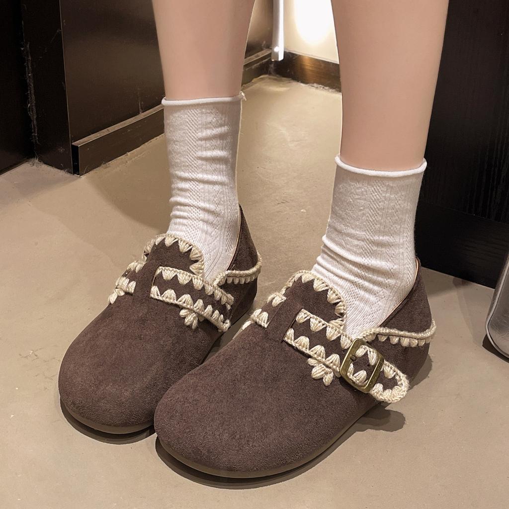 Retro Two-wear Round-headed Boken Shoes In the Autumn of 2025, New Versatile Casual Women's Shoes, Lazy One-pedal Single Shoes Women