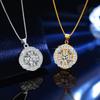 Luxury Women's Moissanite Pendant Necklace In Gold-Plated 925 Sterling Silver