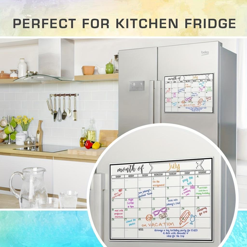Magnetic Refrigerator Dry Erase Calendar Monthly Planner Whiteboard Refrigerator Sticker Record Message Board Memo Pad