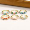 Vintage Enamel Statement Ring Chinese Style Floral Pattern Ring Drip Oil Ring Engagement