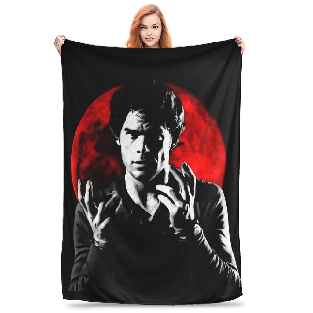 Dexter Morgan Movie Knitted Blankets Flannel Lightweight Thin Throw Blankets for Bed Bedroom Quilt