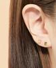 Minimalpiercing 14K Emerald-Cut Color Cubic Piercing Earrings