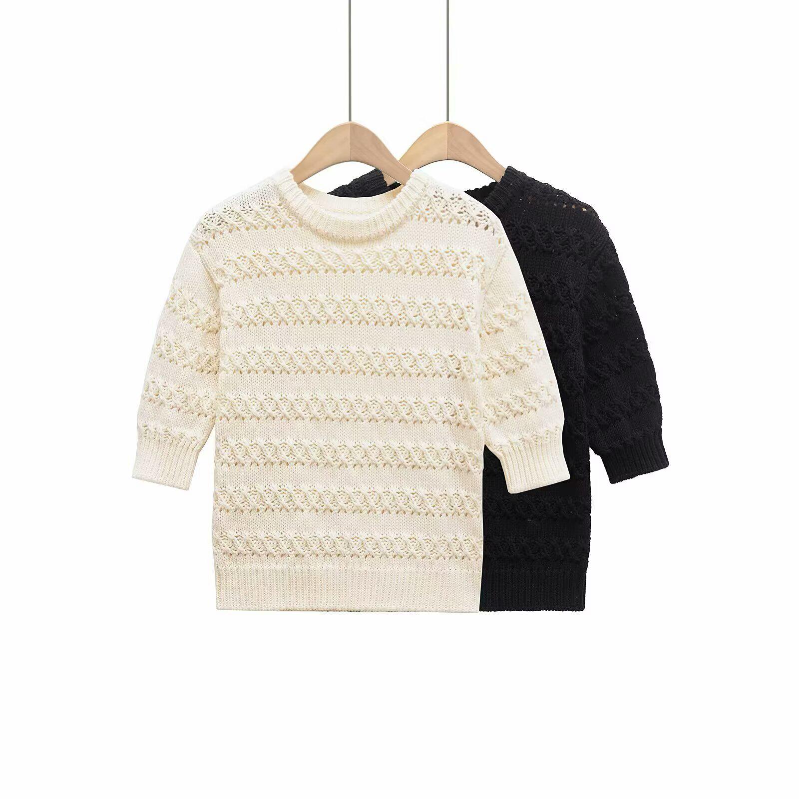 

Spring/Summer 2025 Women s Hollow-Out Round Neck Knit Sweater Medium чёрный