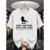T-shirt Girocollo con Fantasia Dinosauri, Taglie Europee, con Design Divertente e Slogan, Adatta per Abbigliamento Casual