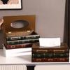 Wood Tissue Box Holder Retro American Styles Home Decoration Kitchen Countertop Organizers