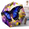 Blue Butterfly Garden Portable Automatic Umbrella Compact 8 Rib Lightweight Foldable Design for Outdoor Daily Use Perfect Gift for Friends Family