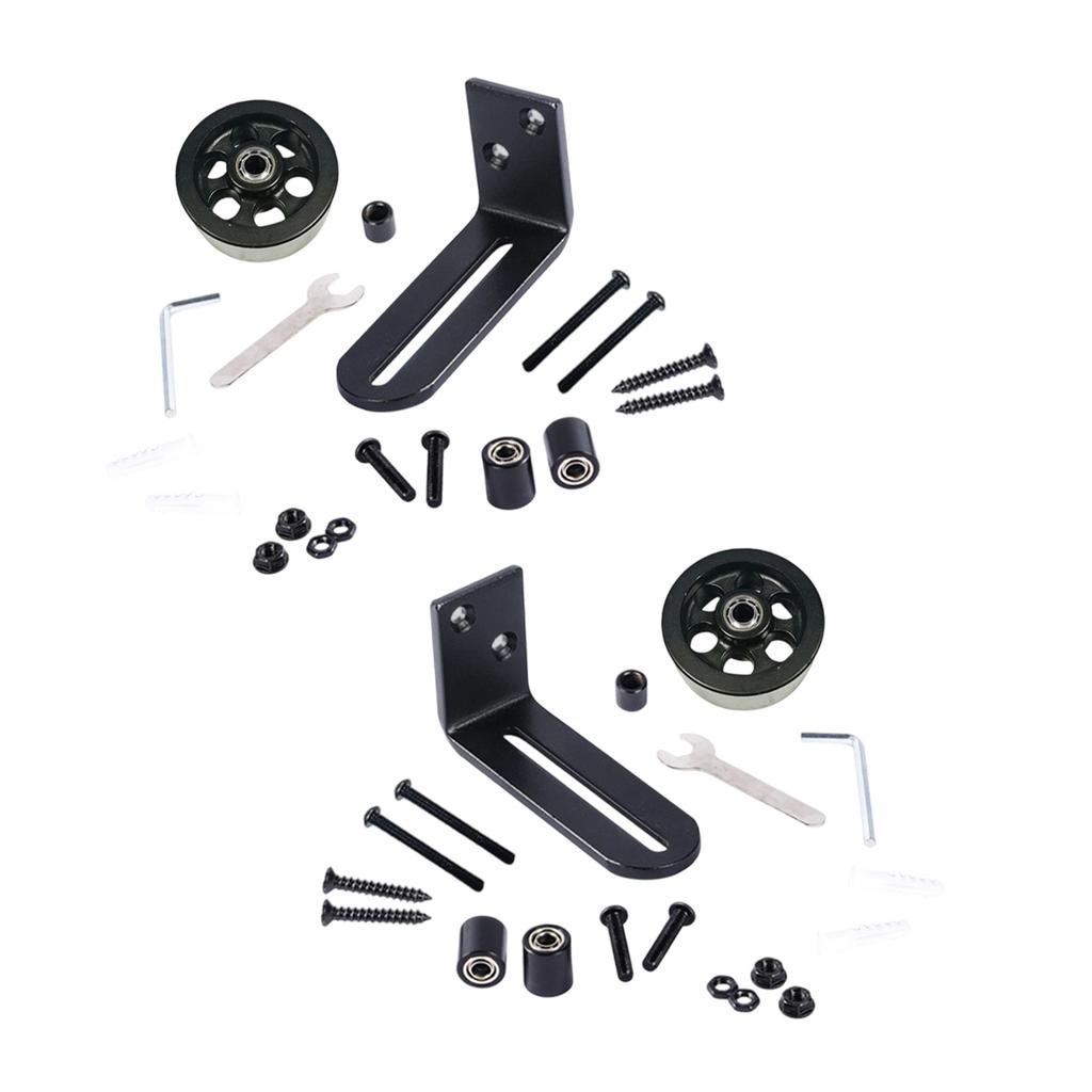 2set Adjustable Sliding Barn Door Guide Wall Mounted Stay Roller Guides For Bathroom Sliding Hardware Easy To Install