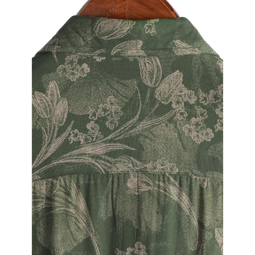 Men's Short Sleeved Shirt, Daily Fashion Printed Button Top, Chest Pocket Cardigan