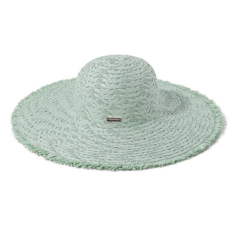 New solid color woven straw hat big brim rough edge beach hat vacation sun hat sun protection sun hat