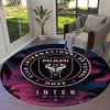 Inter Miami CF Round Area Rug,Carpet Rug for Living Room Bedroom Sofa Playroom Decor,Non-slip Floor Mat