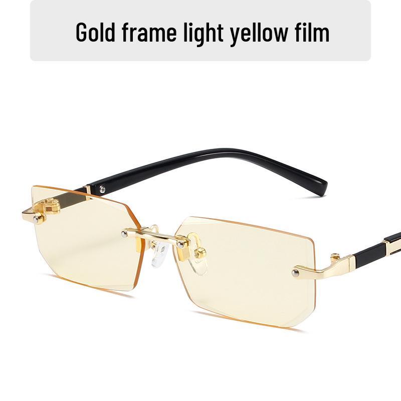 Frameless Square Women's Sunglasses - Trendy, Blue Light Blocking Glasses for Live Broadcasts