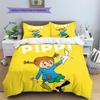 Pippi Longstocking  Pattern Bedding Quilt Set  Home Decoration  Gift (1 * Duvet Cover + 2 * Pillowcase  Without Core)