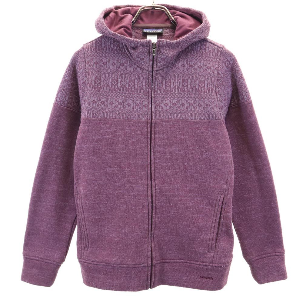 patagonia Outdoor FA12 Made in 2012 knit Zip hoodie M Purple Back brushed Women Used 10267₽