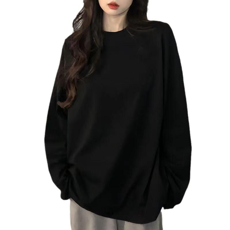 Casual Cotton T Shirt For Women With Letter Print And Long Sleeves For Spring And Fall Wear
