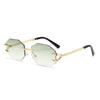 Rimless Hexagon Sunglasses Female Male Retro Irregular Square Sun Eyewear Designer Eyewear UV Protection 400 Sun Eyewear Oculos Female Gafas
