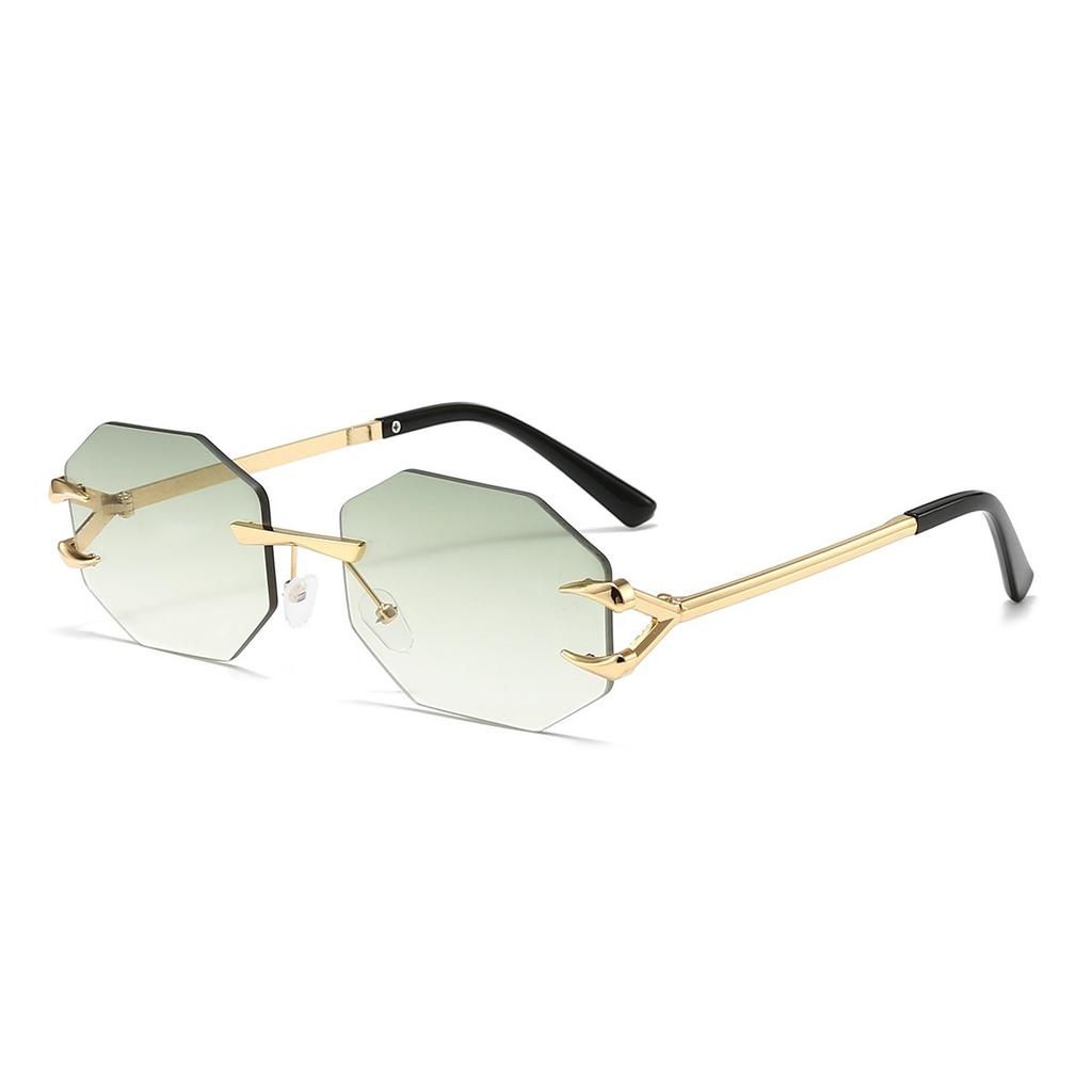 Rimless Hexagon Sunglasses Female Male Retro Irregular Square Sun Eyewear Designer Eyewear UV Protection 400 Sun Eyewear Oculos Female Gafas