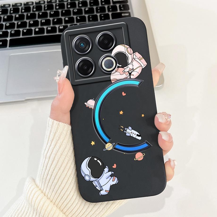 Soft Silicone TPU Matte Funda For Infinix GT 20 Pro / Infinix X6871 GT20Pro Phone Case Back Cover Astronaut Moon Night Painted