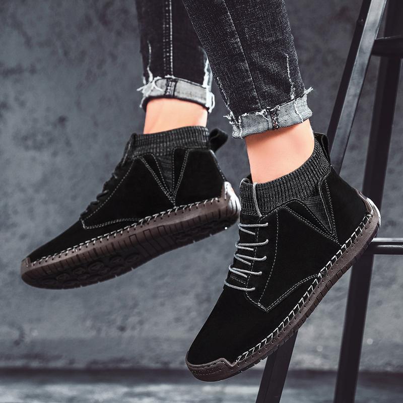 Fashion Men Casual Shoes High Quality Handmade Breathable Outdoor Lace-up Men Shoes Business Formal Leather Walking Shoes Zapatos Hombre