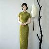 Green sleeveless national style new Chinese Suzhou long cheongsam improved young 1011 new women's high sense summer