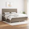 Maison Exclusive - Bed Slat Base with Taupe Mattress 200x200 Cm Fabric