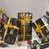Rentierbedrucktes Geschenkpapier Heißfolien-Geschenkpapier Schwarz-Gold-Geschenkpapier Klassischer Glamour für Weihnachten