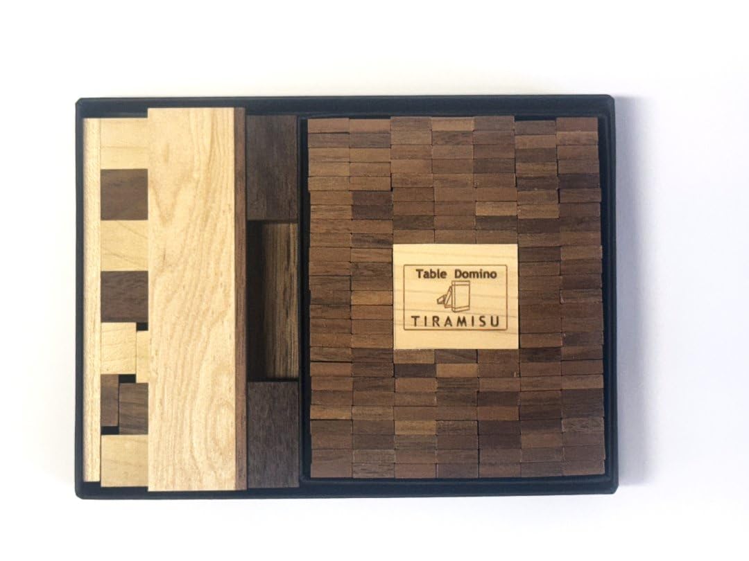 Stylish maple x walnut wooden domino set.