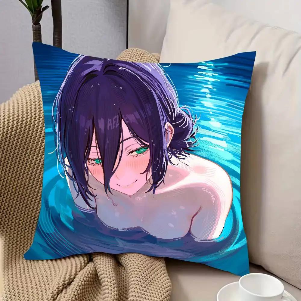 Fashion Hot Girl Reze Anime Pillow Case Cushion Cover Decor Home Throw Pillow Covers For Couch Camping Pillow Cover Decorations