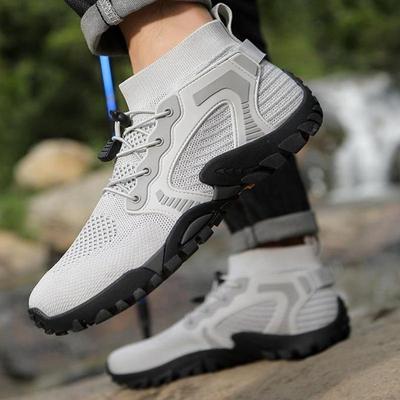 Outdoor Sneakers for Men Anti-slip Hiking Sports Shoes Breathable Mesh Ankle Boots Barefoot Climbing Shoes Wear-resistant Big Size 48