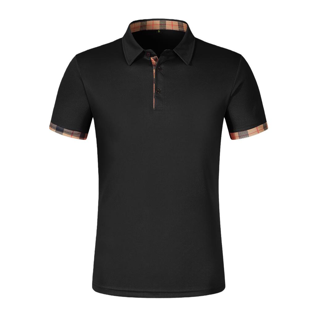 Men's Single Breasted Collar T-shirt  Casual Sports Top