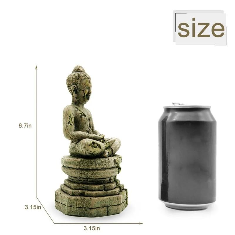 1 Stück Aquarium Landschaftsdekorationen Buddha Statue Sitzend Aquarium Zierde Handwerk