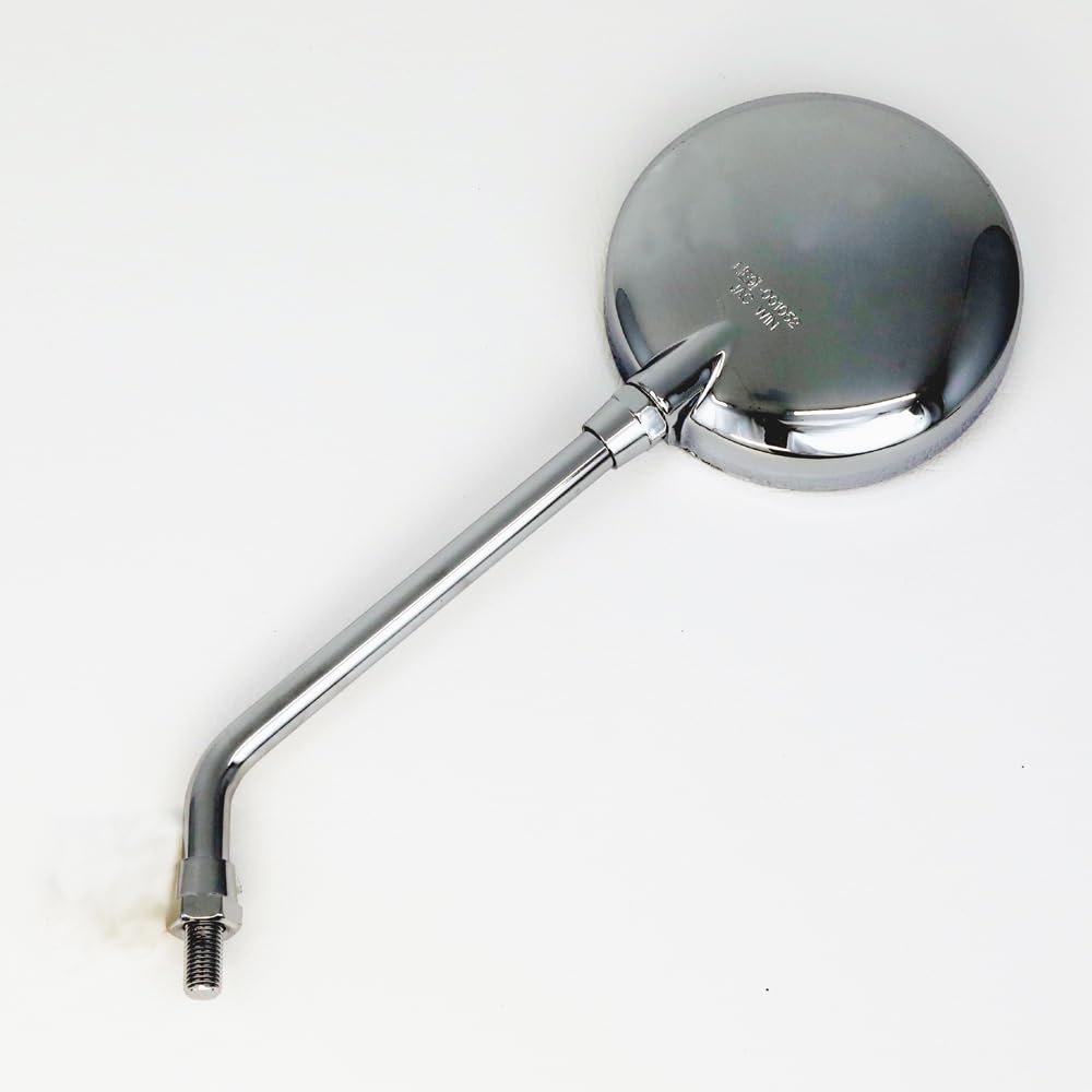 ALBA Z2 Round Motorcycle Rearview 10mm Long Set of 1 Mirrors, Left-Right Thread, Stays, (101-030)