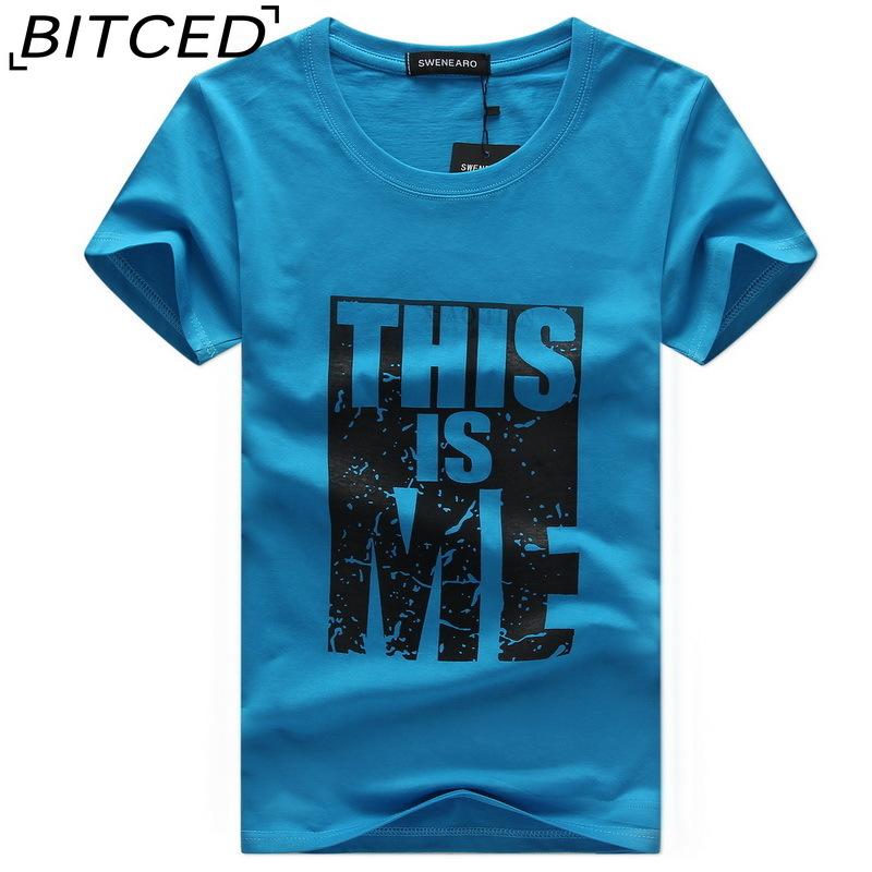 BITCED Bavlněné tričko s krátkým rukávem Pánská móda Košile s volným polovičním rukávem Košile s potiskem