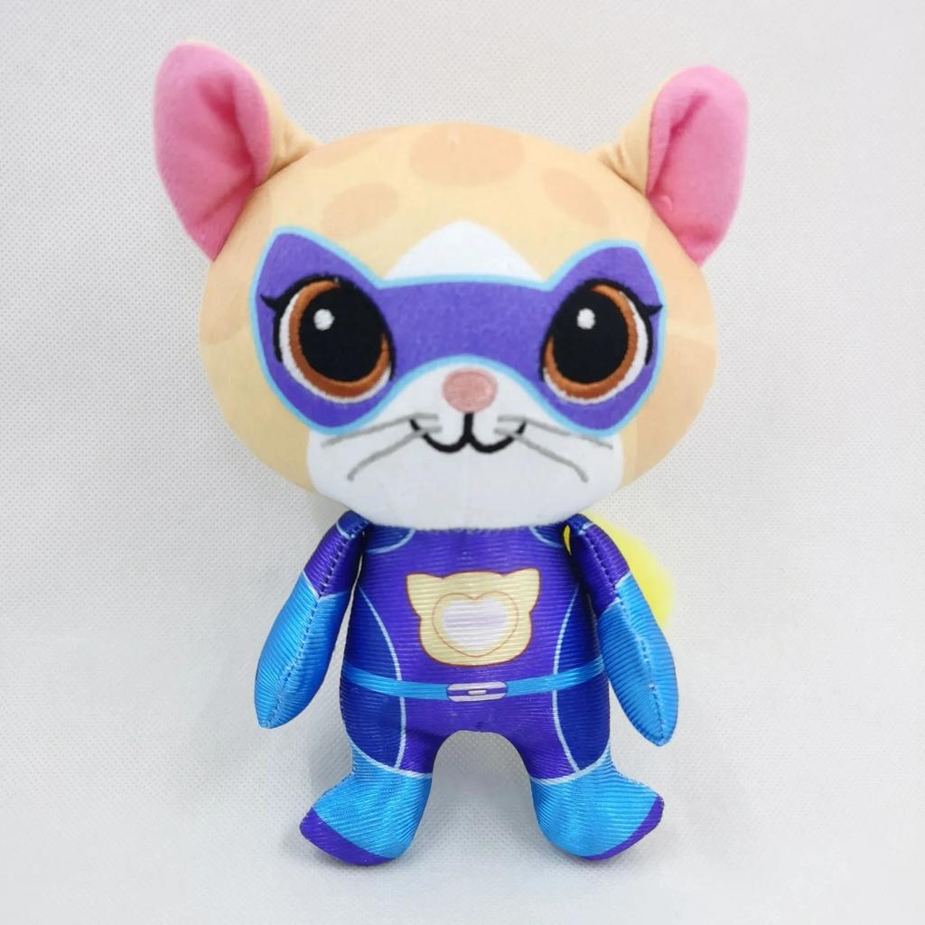 4 stk SuperKitties Plysj Utstoppede Dyr Heltegruppe, Gave til Barn Plysj Kasteputer som Leker for Barn, Bursdagsfestgaver