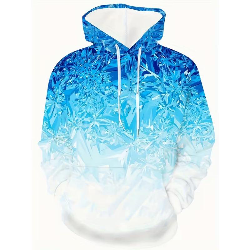 Men's 3D striped print long-sleeve hoodie, comfortable, breathable and versatile men's top