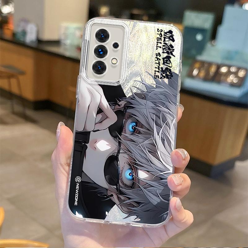 Jujutsu Kaisen Satoru Gojo Telefoonhoesje voor Samsung Galaxy S24 S23 S22 S21 Plus Ultra A73 A72 A71 A55 A54 A53 Hard Stofdicht Hoesje