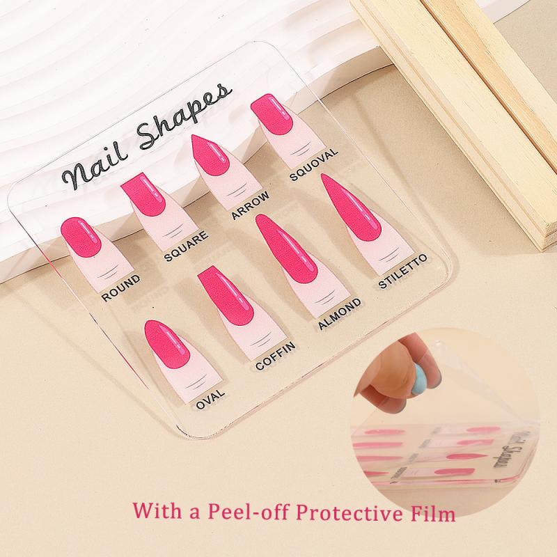 Nagelformen Präsentationsbrett Transparentes Acrylbrett Holzsockel Mit Diamant Nägel Kunst Requisite Desktop Nagelkunst Werke Showboard