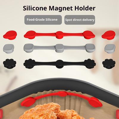 4 STÜCKE/SATZ Heißluftfritteuse Magnet Silikonschnalle zum Fixieren von Heißluftfritteusen-Backpapier Verschluss Einweg-Einlagen Verhindern Papierverbrennung