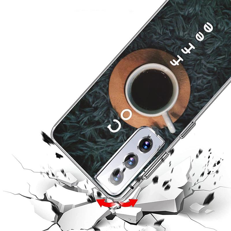 Coffee Wine Cup Phone Case For Samsung Galaxy S24 S25 Edge S26 Ultra S23 S22 S21 Plus S20 FE + Personalized Print Cover Galaxy S