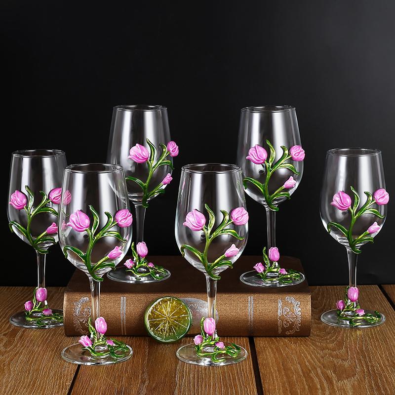 Kovové Skleněné Sklenice na Víno Sada Sklenice na Červené Víno Pohár Karafa Džbán Dávkovač Vína Křišťálové Sklo Sada na Víno Barové Sklo Nápojové Sklo Dárek