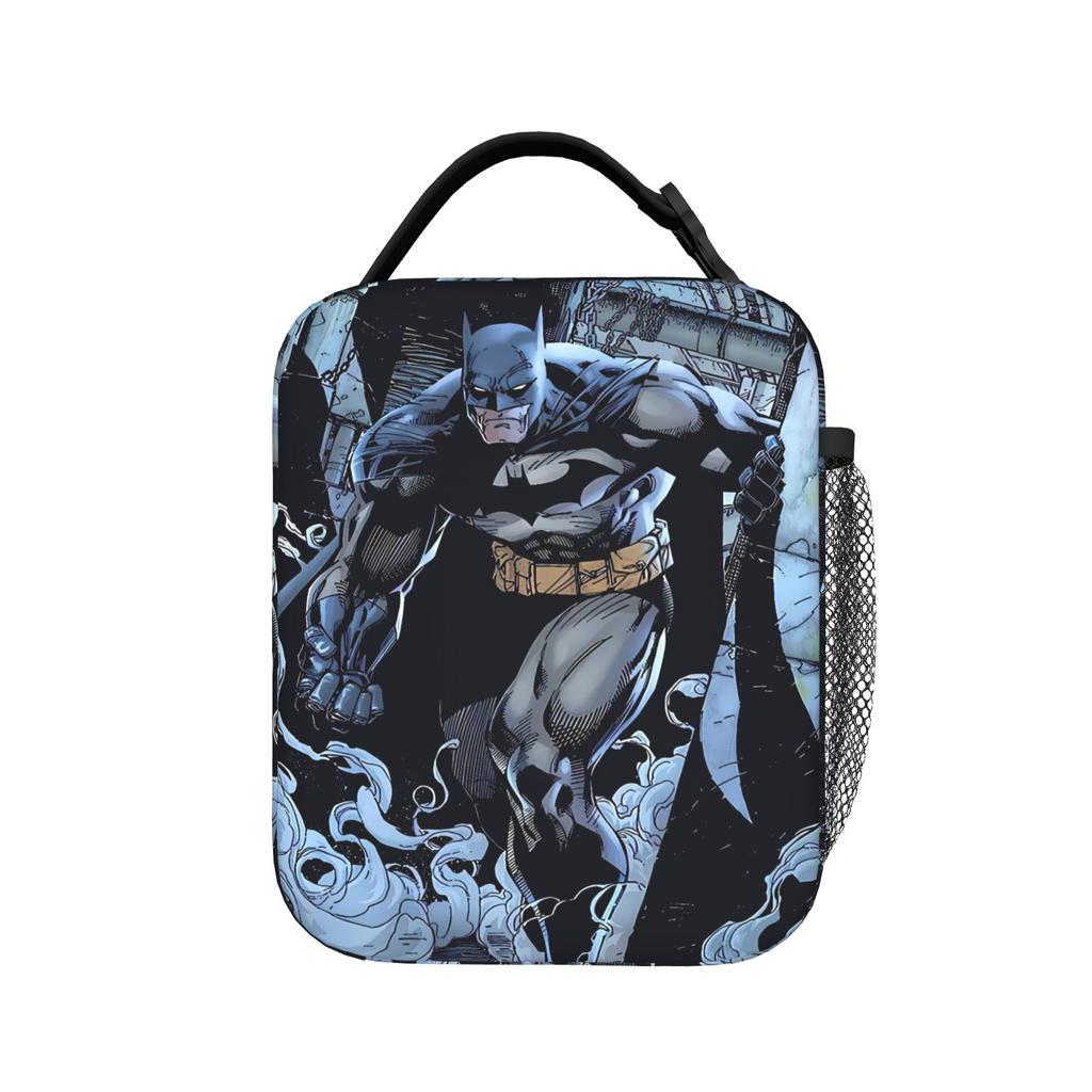 B-Batmans Cartoon Lunch Bag Office Portable Insulated Thermal Tote Handbags For Girl Boy  Oxford Print Cooler Bag