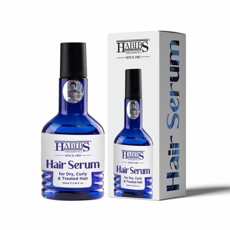 Habibs Orgamatics Hair Serum Dry Curly & Treated Hairs For Silky & Smooth Hair Tames Frizzy Hair Tangle Free & Frizz-Free Hair for all types of hair